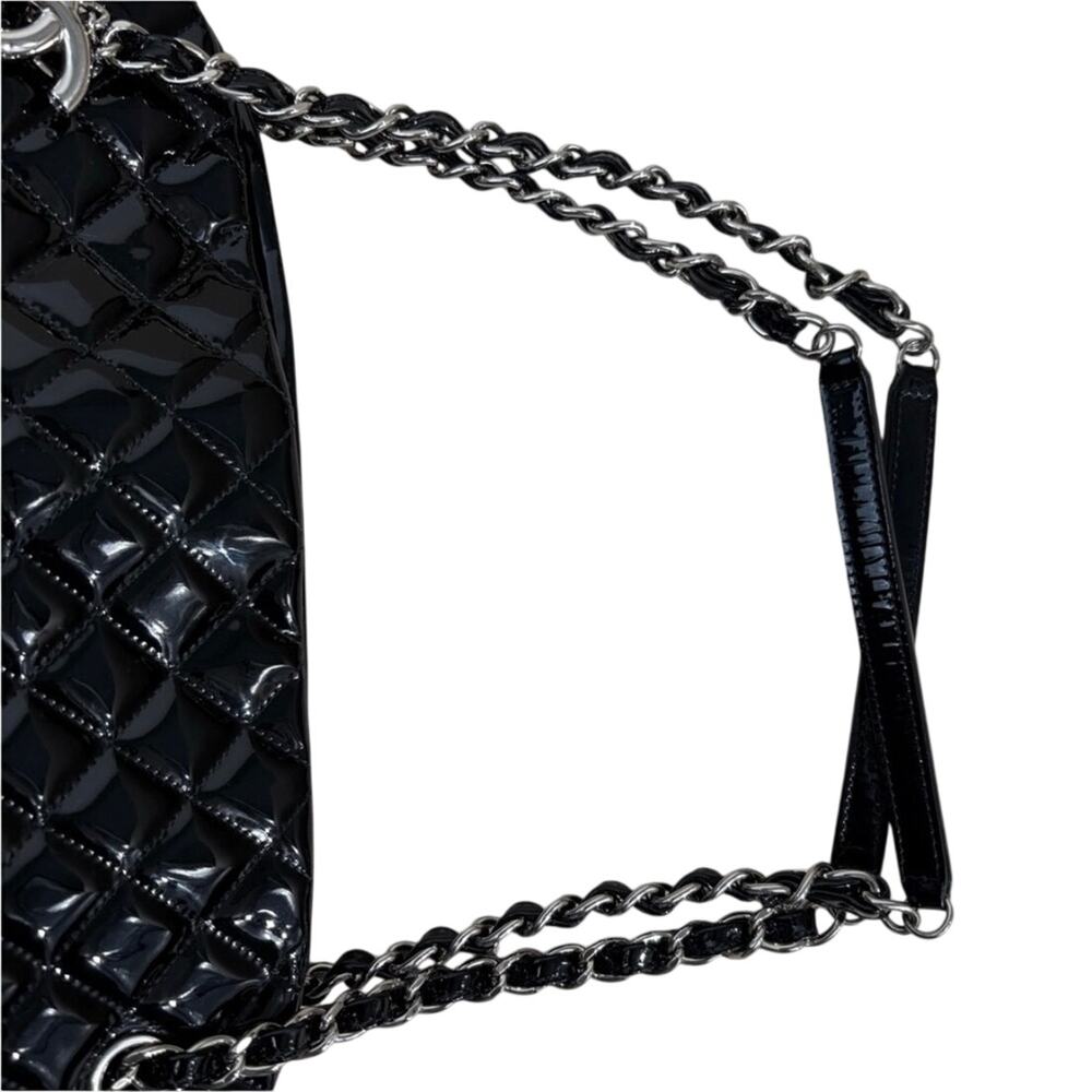 Chanel Black Quilted Patent Leather XL Just Mademoiselle Pristine - Picture 9 of 16